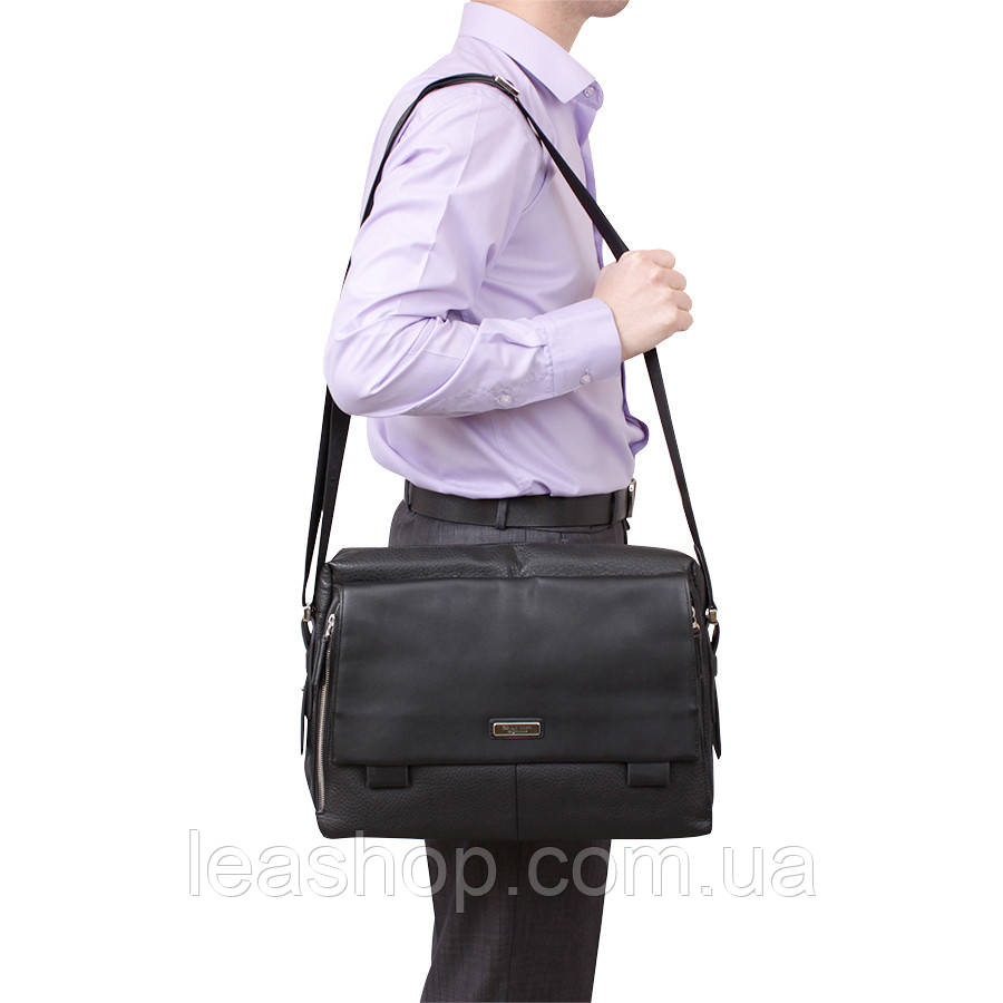 Портфель чорний з кишенями на блискавці, фото 1