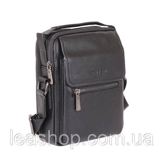 Стильна чоловіча барсетка з якісної еко шкіри ФОТО Чоловіча чорна барсетка зі шкіри ФОТО