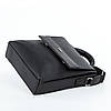 Сумка чоловіча чорна з екошкіри на три відділи на плече з ручкою зверху та клапаном Dolly 152 24х27х10 см, фото 10