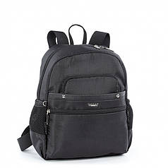 Рюкзак жіночий маленький чорний тканинний міський молодіжний з кишенею під планшет Dolly 376