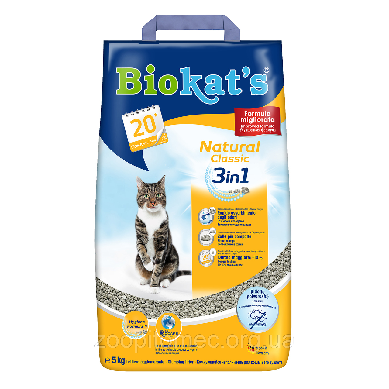 Наповнювач Biokat's Биокетс Natural 3 в 1 для котячих туалетів, 5 кг, фото 1