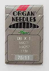 Голки для промислових машин DВx1 No75/11 Organ Needles (10 шт.)
