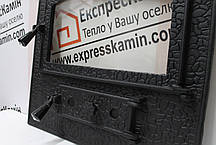 Дверцята печені зі склом "BASTION" великий 590х550 Дверцята для печі кухні барбекю, фото 6