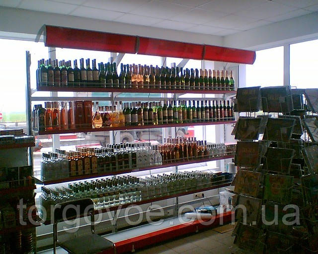Нові стелажі для магазину під час АЗС. Металеві стелажі для мінімаркету. Торговий стелаж ВІКО