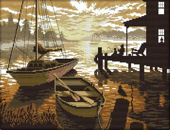 Вишивка хрестиком набір Берег на заході 41х33 см (арт. MK064) канва СТ14