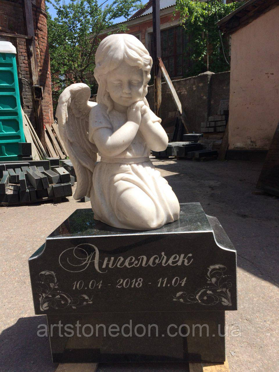 Ангелы из мрамора. Скульптура Ангела девочки № 88 из литьевого мрамора 50 см - фото 6 - id-p659216421
