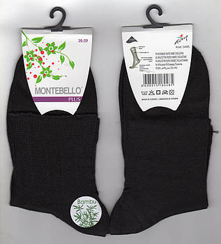 Шкарпетки жіночі демісезонні бамбук Montebello Plus, 36-39 розмір, середні, чорні, 02330