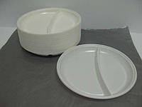 Тарелка 2-х секционная пластиковая диаметр 205мм (100 шт)