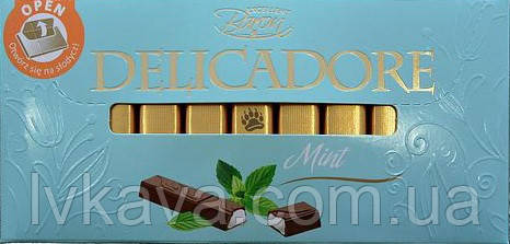 Чорний шоколад Delicadore Mint ,200 гр