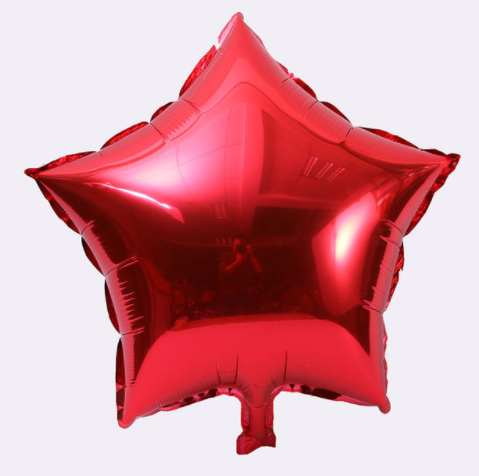 Куля зірка фольгована ЧЕРВОНА - 25 см (10 дюймів)