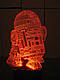 3d-світильник R2D2, Star wars, Зоряні війни, 3д-нічник, кілька підсвічувань (на пульті), фото 2