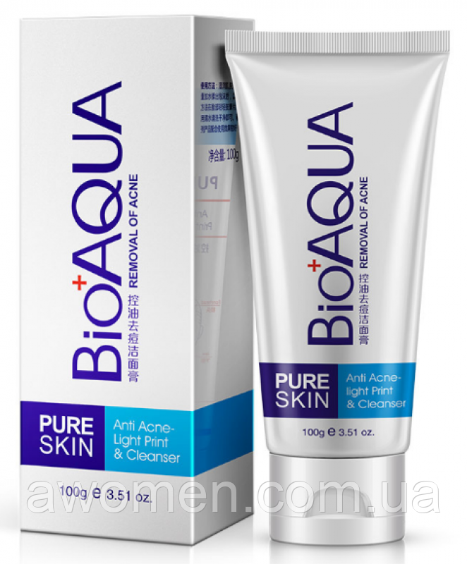 Пінка для вмивання BioAqua Pure Skin для проблемної шкіри, 100 г