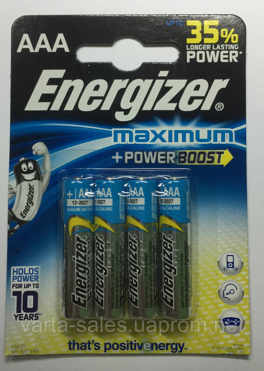 Батарейки Energizer Maximum FSB 4 AAA (щелочные-alkaline) - фото 1 - id-p18987443