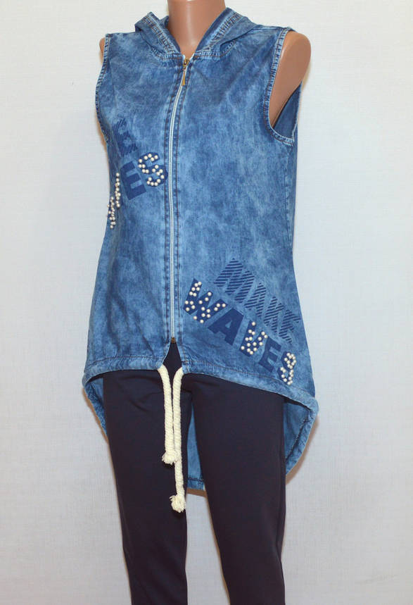 Молодіжна сорочка-туніка джинсова (40), фото 1