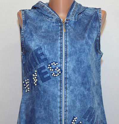 Молодіжна сорочка-туніка джинсова (40), фото 4