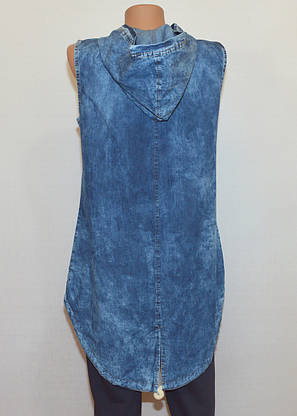 Молодіжна сорочка-туніка джинсова (40), фото 3