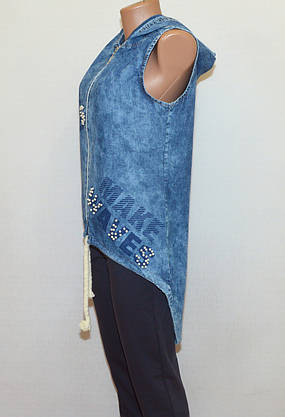 Молодіжна сорочка-туніка джинсова (40), фото 2