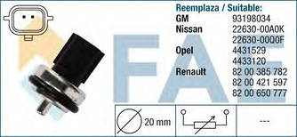 Датчик температури ох. рідини на Renault Master II 98->2010, (2.2 dCi + 2.5 dCi) - Fae (Іспанія) - FAE33811
