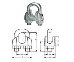 Затискач для тросу ДІН 741 12/13мм