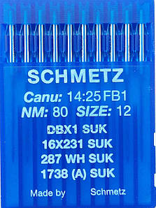 Голки Schmetz DBх1, SUK №80 для промислових швейних машин