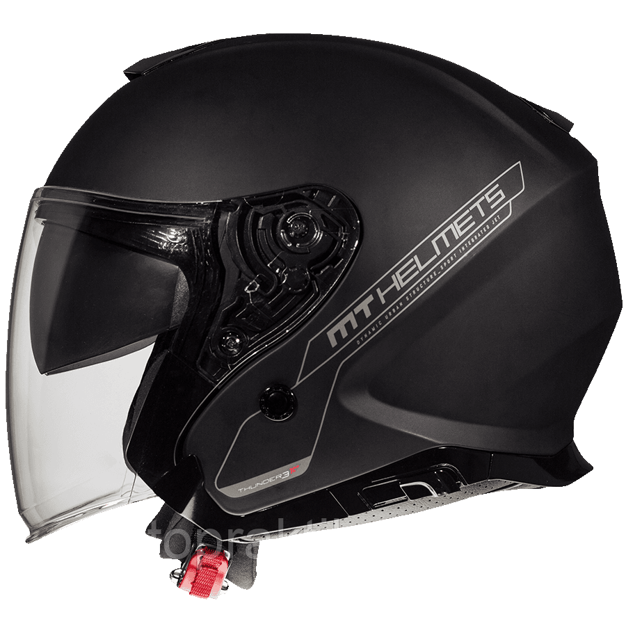 MT Thunder 3 Jet SV Solid A1 Matt Black, XS, Мотошлем лицевик