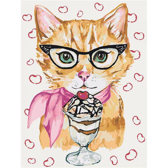 Живопис за номерами Вишневе морозиво (KHO4060) Ідейка 30 х 40 см (без коробки), фото 1