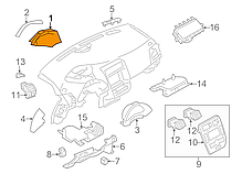 Накладка верхнього щитка приладів сіра K - GRAY Nissan Leaf ZE0 (10-12) 68247-3NA0A, фото 6