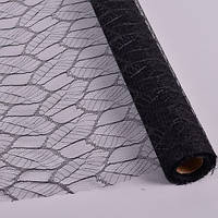 Флористична ніжна сітка павутинка листочки для флористики чорна 24