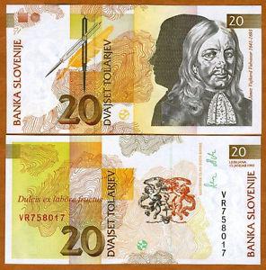 Словенія / Slovenia 20 Tolarjev 1992 Pick 12 UNC