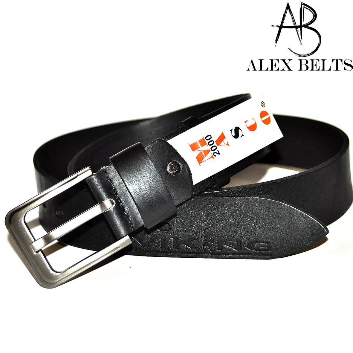 Ремінь чоловічий джинсовий (чорний) з тисненням шкіряний 40 мм - купити оптом в Одесі