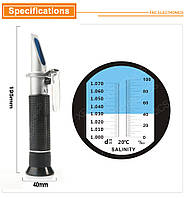 Рефрактометр солености воды морской, аквариумов