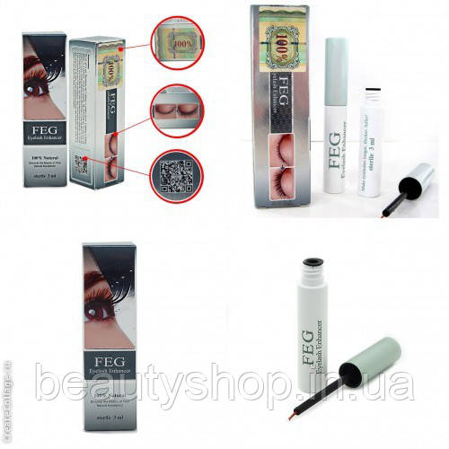 Натуральна сироватка для росту вій FEG Eyelash Enhancer, Тонік