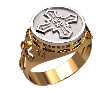 Кільце Перстень Друкка Хрест, фото 2