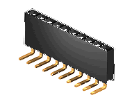 PBS-10R (гнезда на плату, 1х10, угловые, 2,54мм)