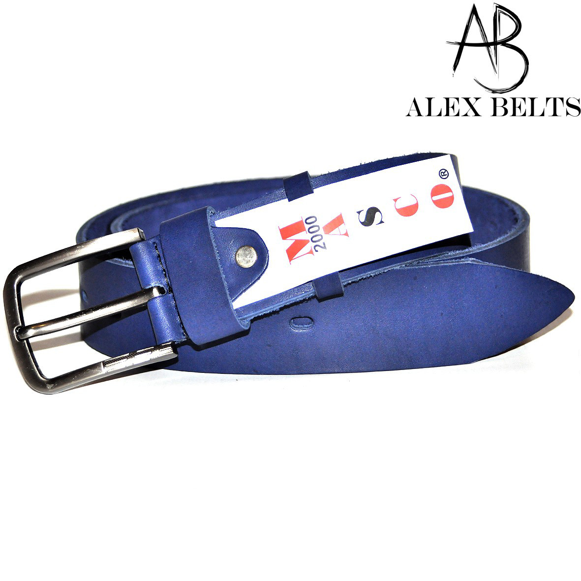 Ремінь чоловічий джинсовий (синій) з тисненням шкіряний 40 мм - купити оптом в Одесі