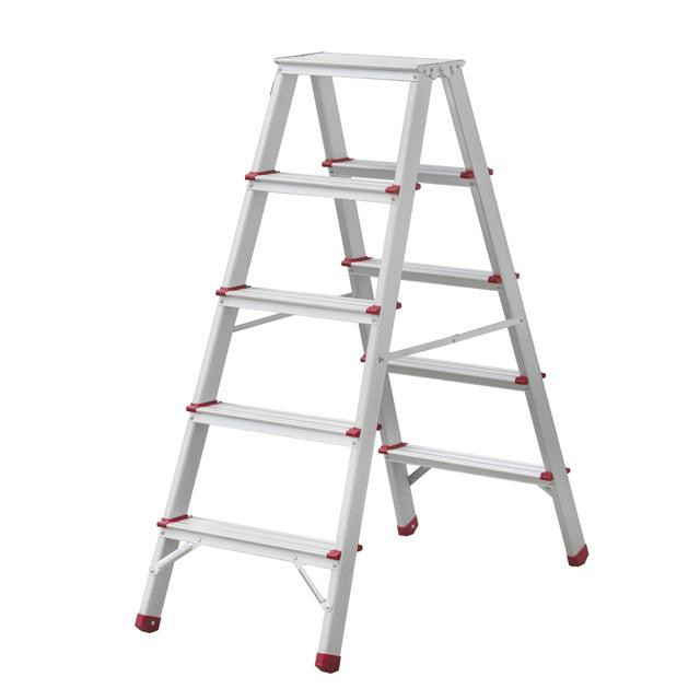 Стрем'янка з алюмінію, двостороння, 5 сходинок, висота 1100мм INTERTOOL LT-1105, фото 1