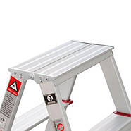 Стрем'янка з алюмінію, двостороння, 5 сходинок, висота 1100мм INTERTOOL LT-1105, фото 3