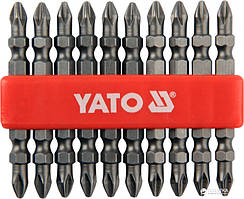 Набір двосторонніх бітів РН2 1/4" 65 мм YATO, 10 шт.