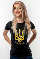 Футболка жіноча Тризуб Ukraine чорна