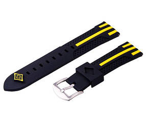 Силіконовий ремінець Primo Dart для годин Asus ZenWatch 2 (WI501Q) - Black-Yellow