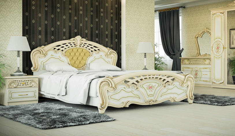 Ліжко двоспальне в класичному стилі Кармен нова люкс Svit mebliv 180х200, фото 2