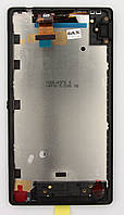 Дисплей Sony Xperia ZL (C6502/ C6503/ C6506), Black | в сборе с сенсорным экраном (тачскрин) и рамкой