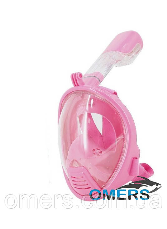 Маска повнолицева Bs Diver Free Breath KID рожева