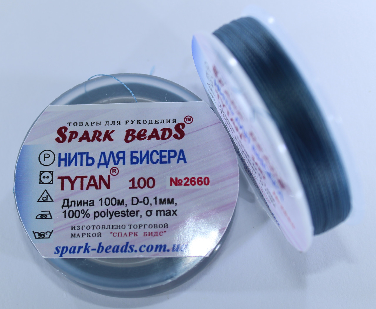 Нитка для бісеру TYTAN 100 No2660. Джинсовий 100 м