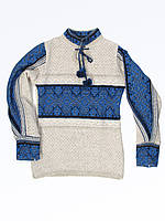 В'язана туніка для дівчинки "Гуцулка синя" 0710