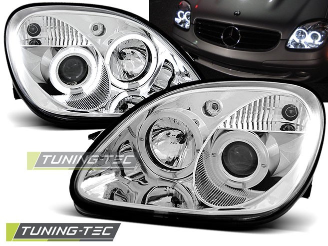 Передні фари тюнінг оптика Mercedes SLK R170 хром