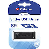 Накопитель USB Verbatim Store 'n' Go Slider USB Drive 8GB Black (98695)