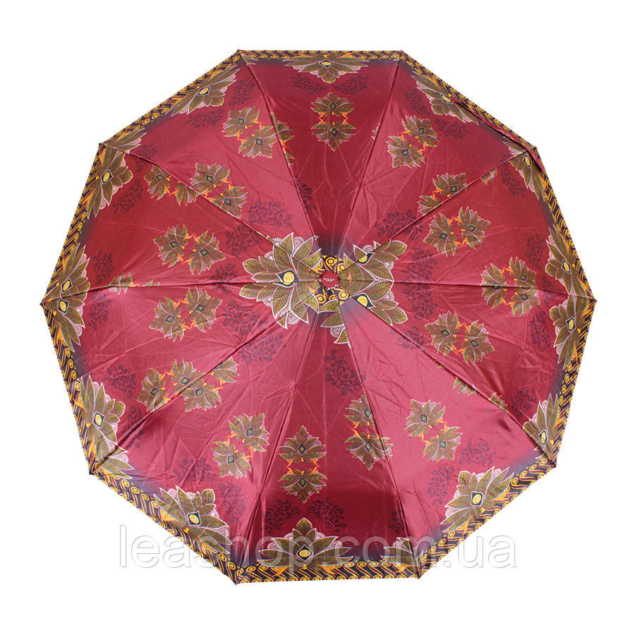 Бордовий зонт складаний автомат, фото 1