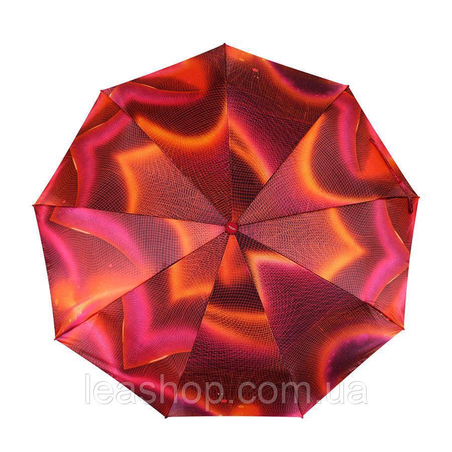 Зонт складаний автомат Бордовий в сіточку, фото 1