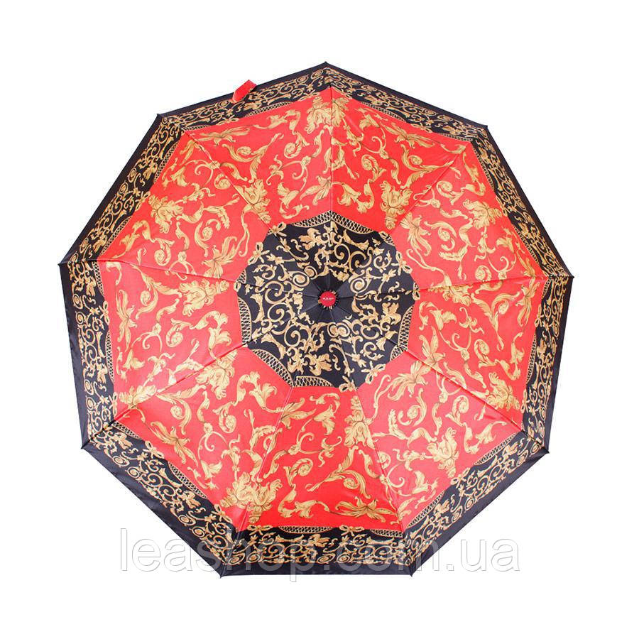 Зонт складаний автомат Червоно-чорний, фото 1